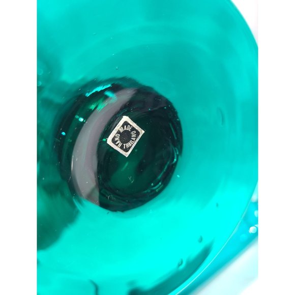 Tall blown glass teal candle holders 14.75" - Picture 4 of 11